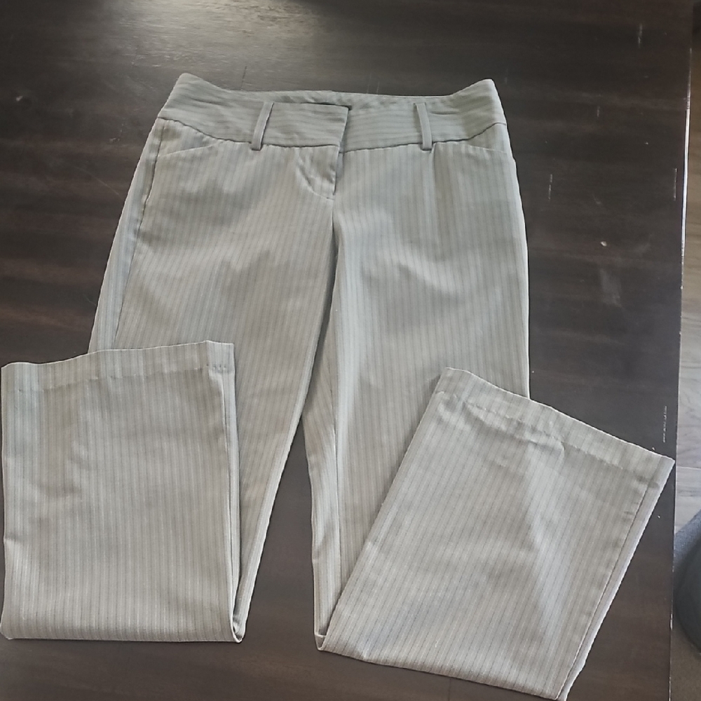 Express Black and Gray Flare Pants with Textured Design